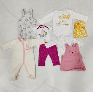 Baby Girl 0-3 Bundle of just you by Carter's, little beginnings and Onesies